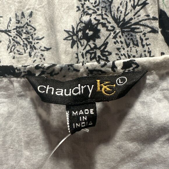 Chaudry KC Babydoll Mini Dress Size Large Sequin Pleated Bubble Hem Cottage Boho - Picture 11 of 14